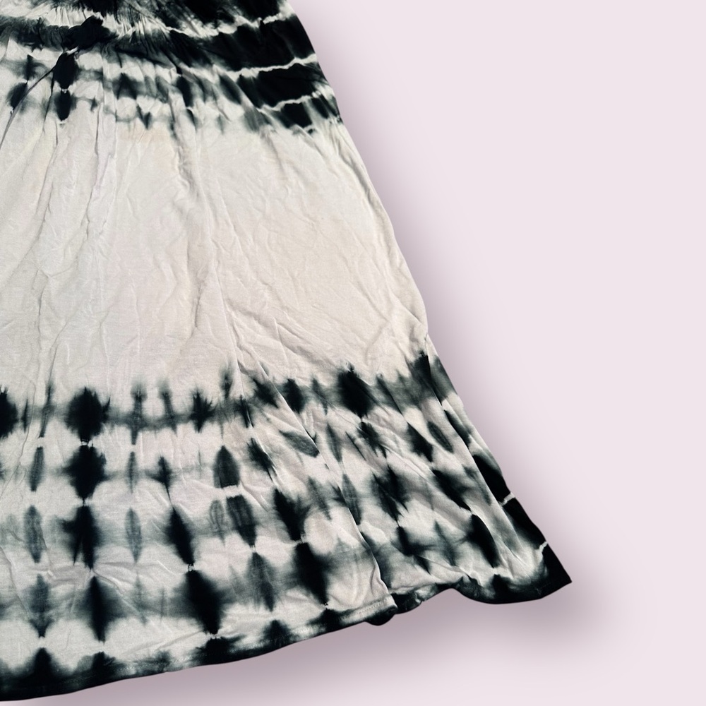 Women's Elan Black And White Tie Dye Halter Rayon/Spandex Dress Size Large - Picture 3 of 10